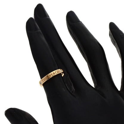 TIFFANY&Co. Flat Band 3P Diamond Ring K18 Yellow Gold Ladies [Used]