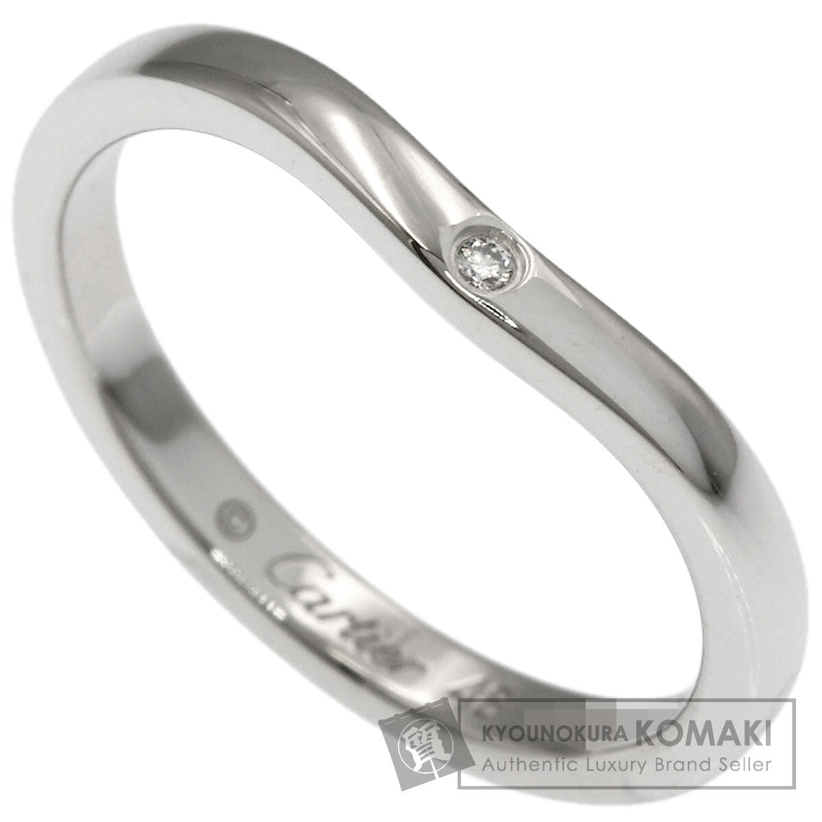 CARTIER Ballerina Curve 3P Diamond #48 Ring Platinum PT950 Ladies [Used]