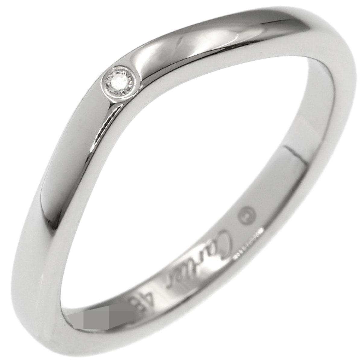 CARTIER Ballerina Curve 3P Diamond #48 Ring Platinum PT950 Ladies [Used]