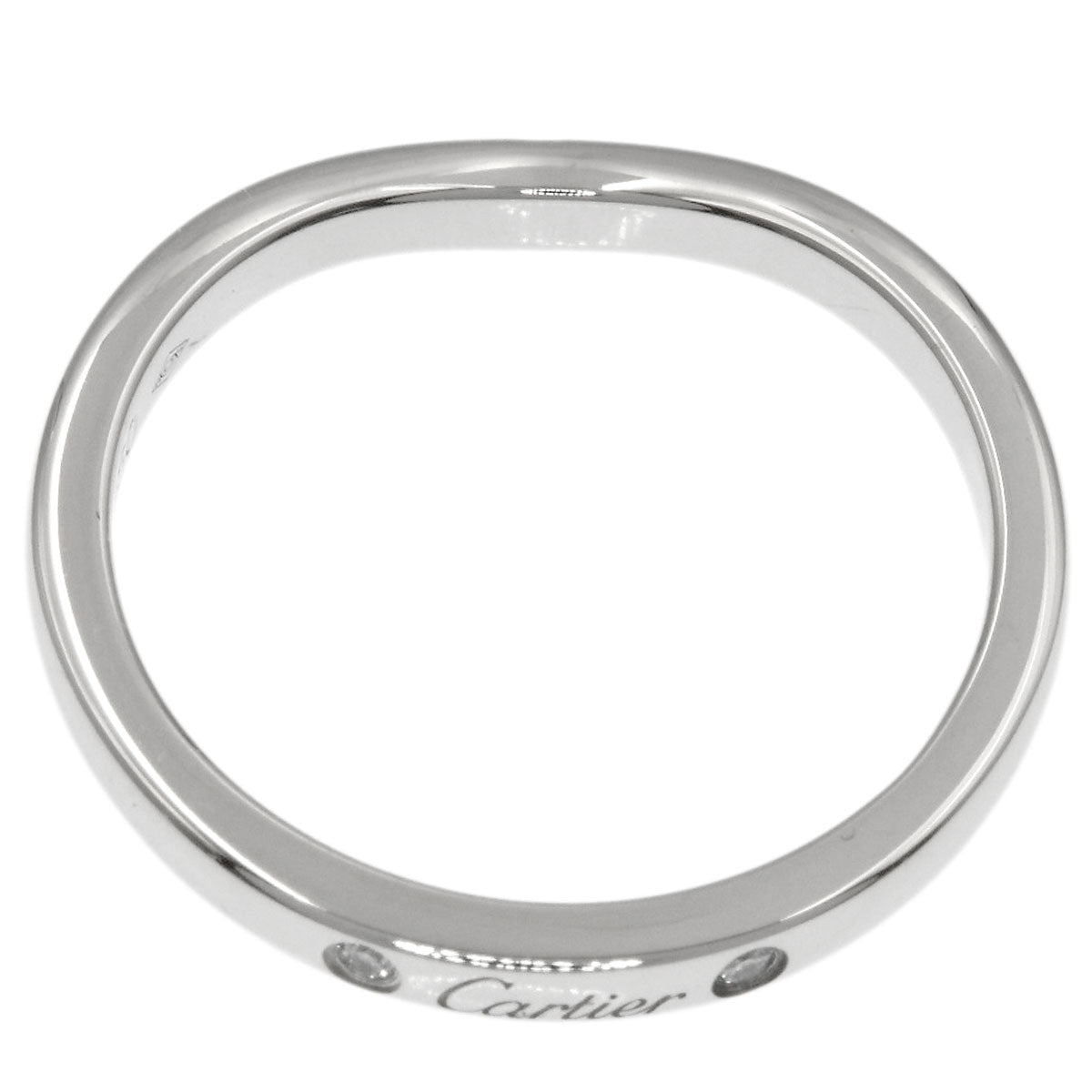 CARTIER Ballerina Curve 3P Diamond #48 Ring Platinum PT950 Ladies [Used]