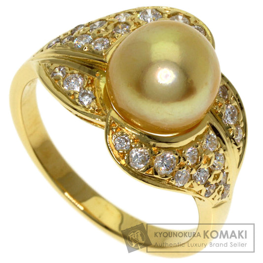 MIKIMOTO Golden Pearl Pearl Diamond Ring K18 Yellow Gold Ladies [Used]