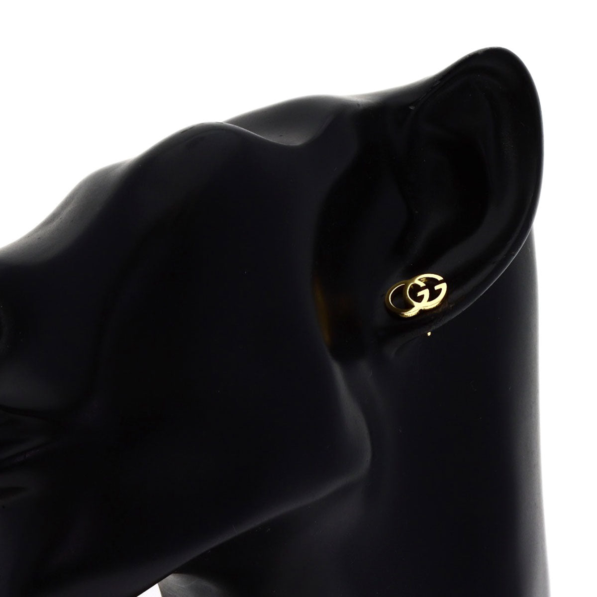 GUCCI Double G studs earring K18 Yellow Gold Ladies [Used]