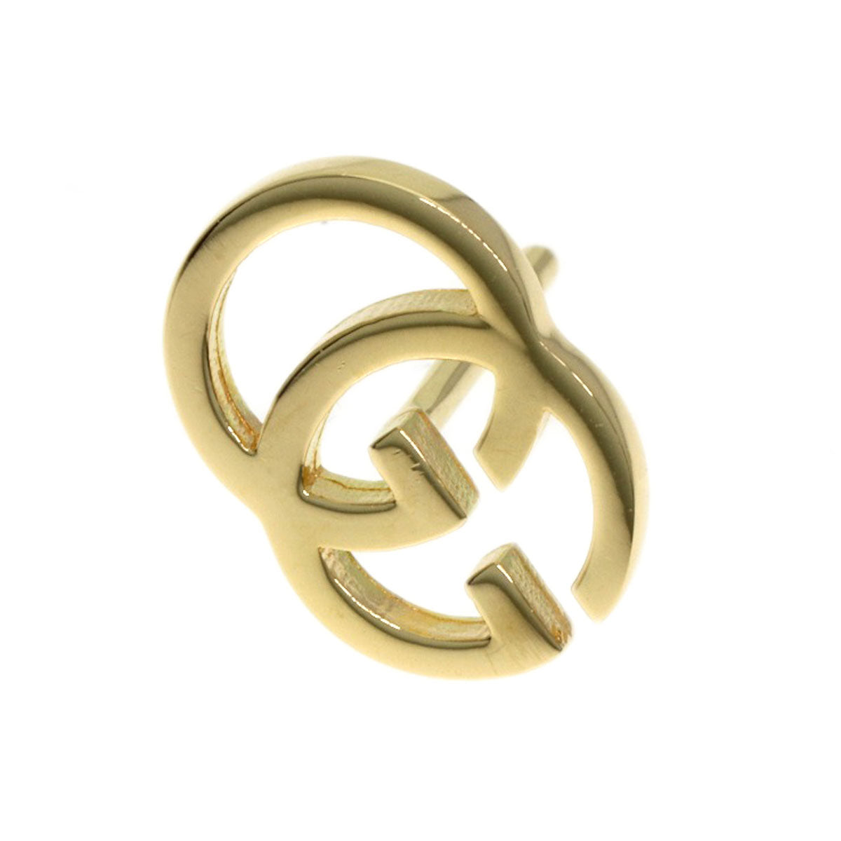 GUCCI Double G studs earring K18 Yellow Gold Ladies [Used]