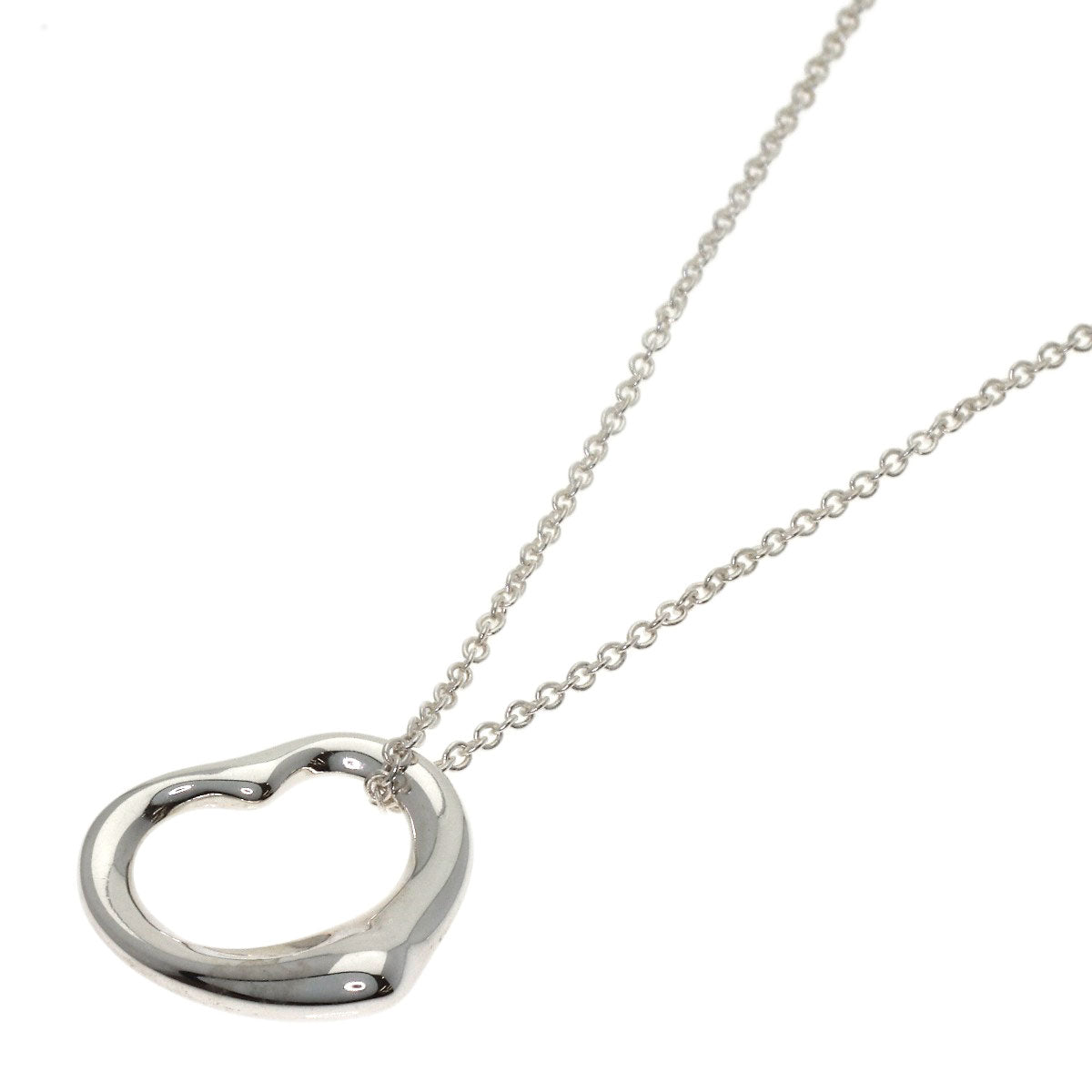 TIFFANY&Co. Open heart Necklace Silver Ladies [Used]
