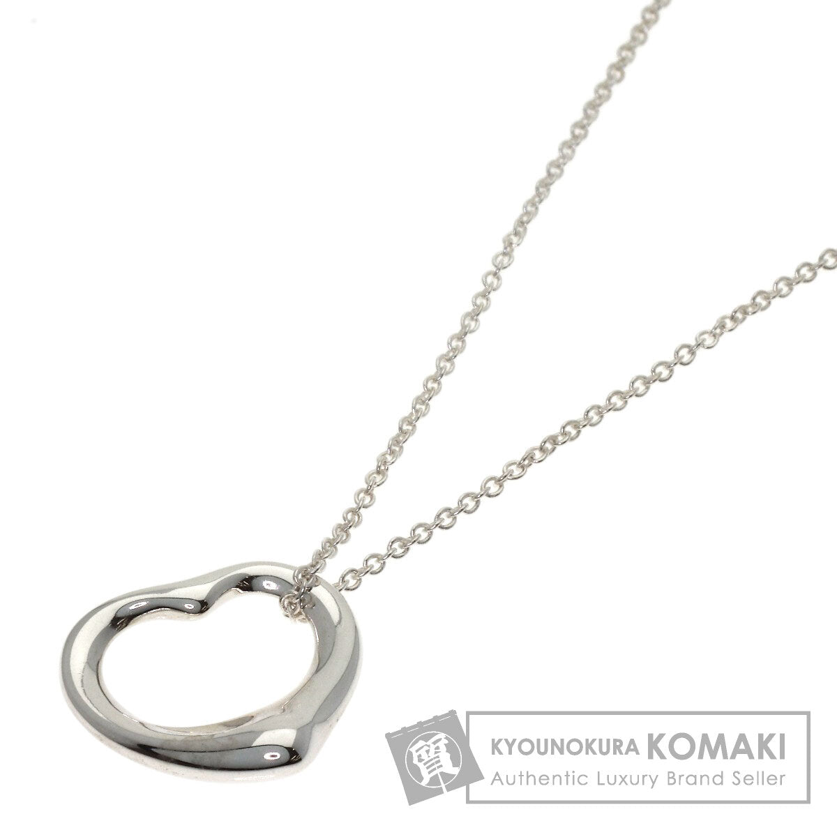TIFFANY&Co. Open heart Necklace Silver Ladies [Used]