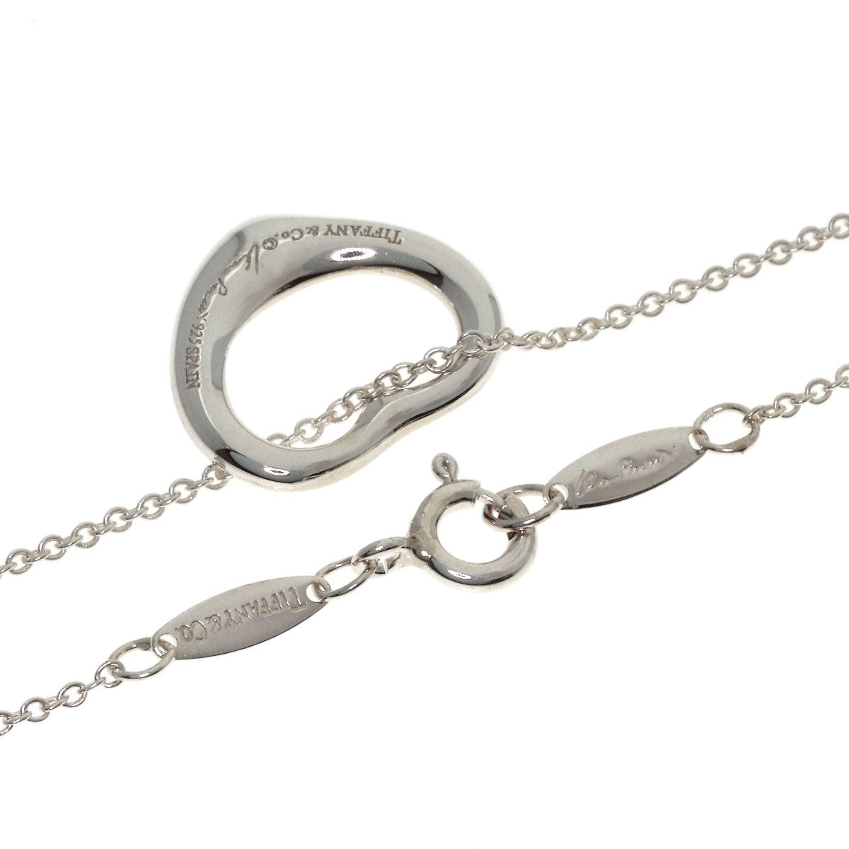 TIFFANY&Co. Open heart Necklace Silver Ladies [Used]