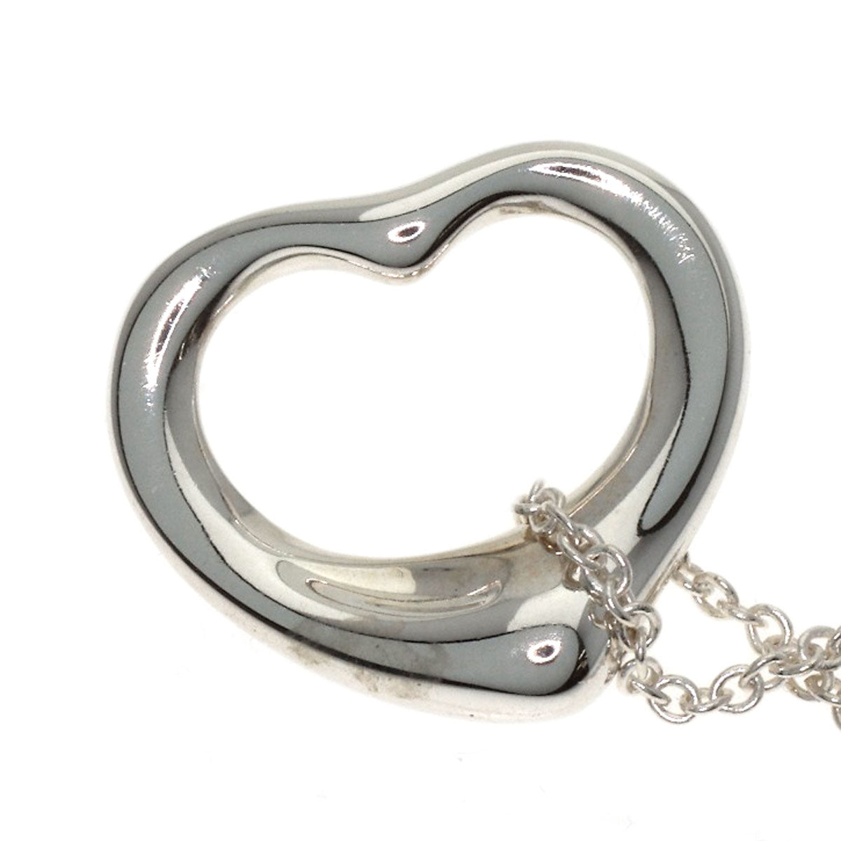 TIFFANY&Co. Open heart Necklace Silver Ladies [Used]