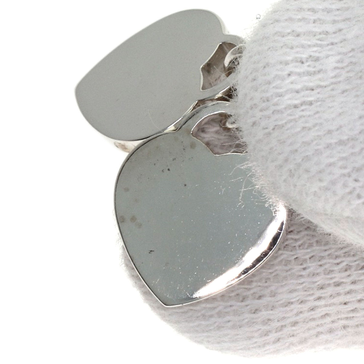 TIFFANY&Co. Double Heart Enamel Necklace Silver Ladies [Used]