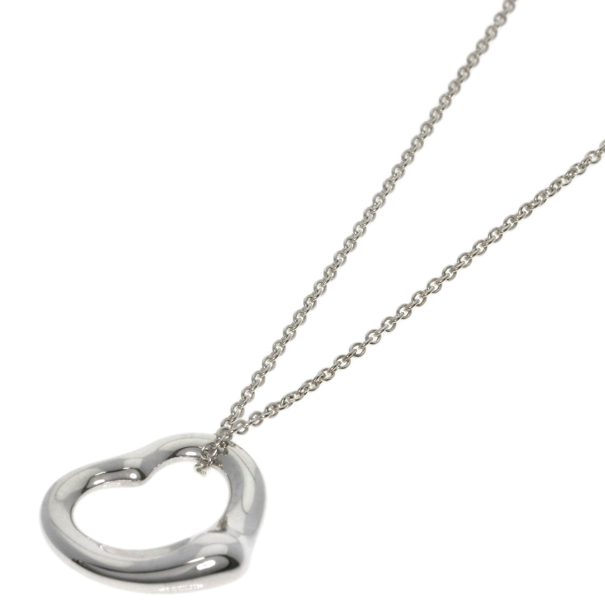 TIFFANY&Co. Open heart Necklace Silver Ladies [Used]
