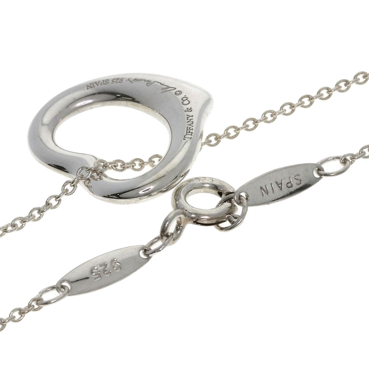 TIFFANY&Co. Open heart Necklace Silver Ladies [Used]