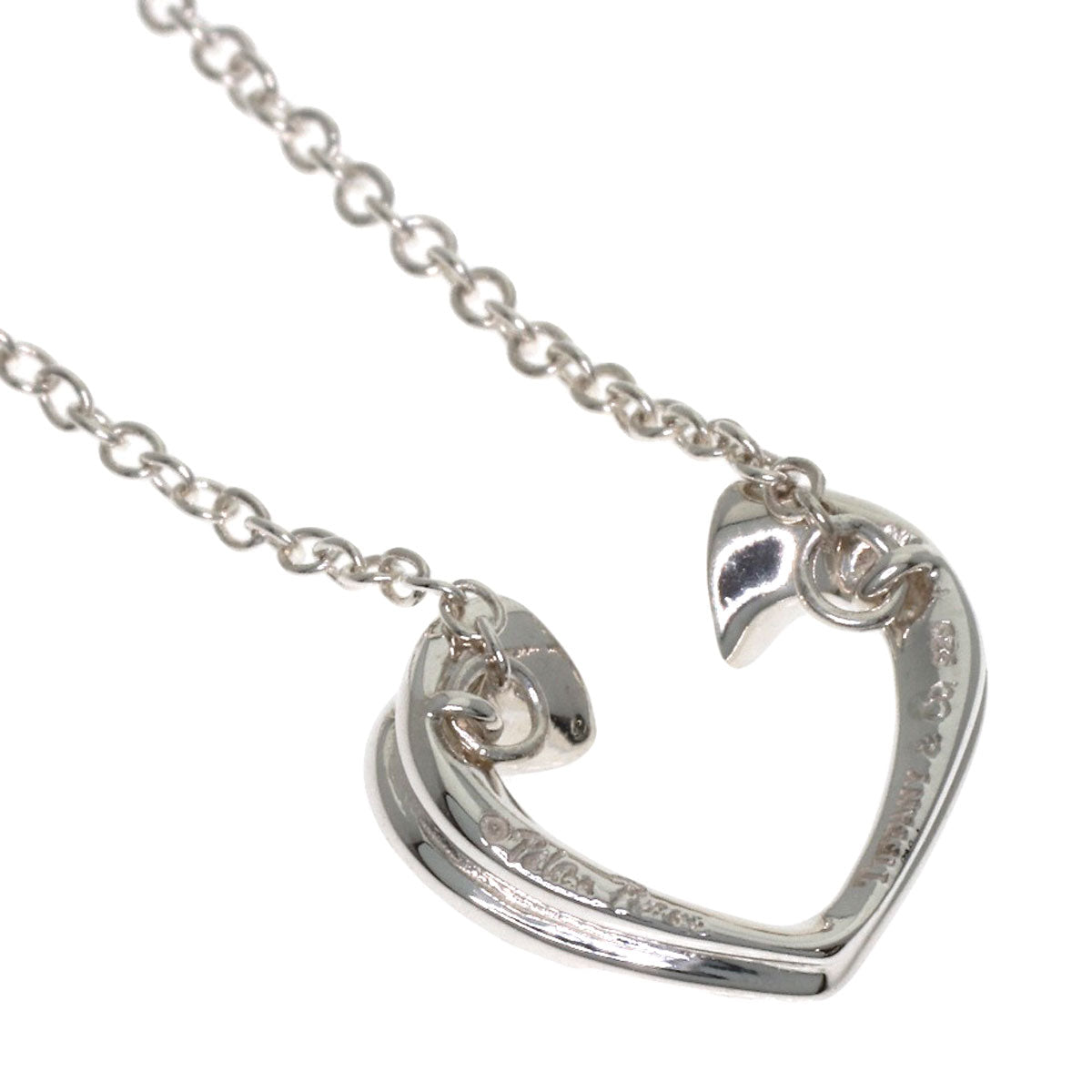 TIFFANY&Co. Heart motif Necklace Silver Ladies [Used]