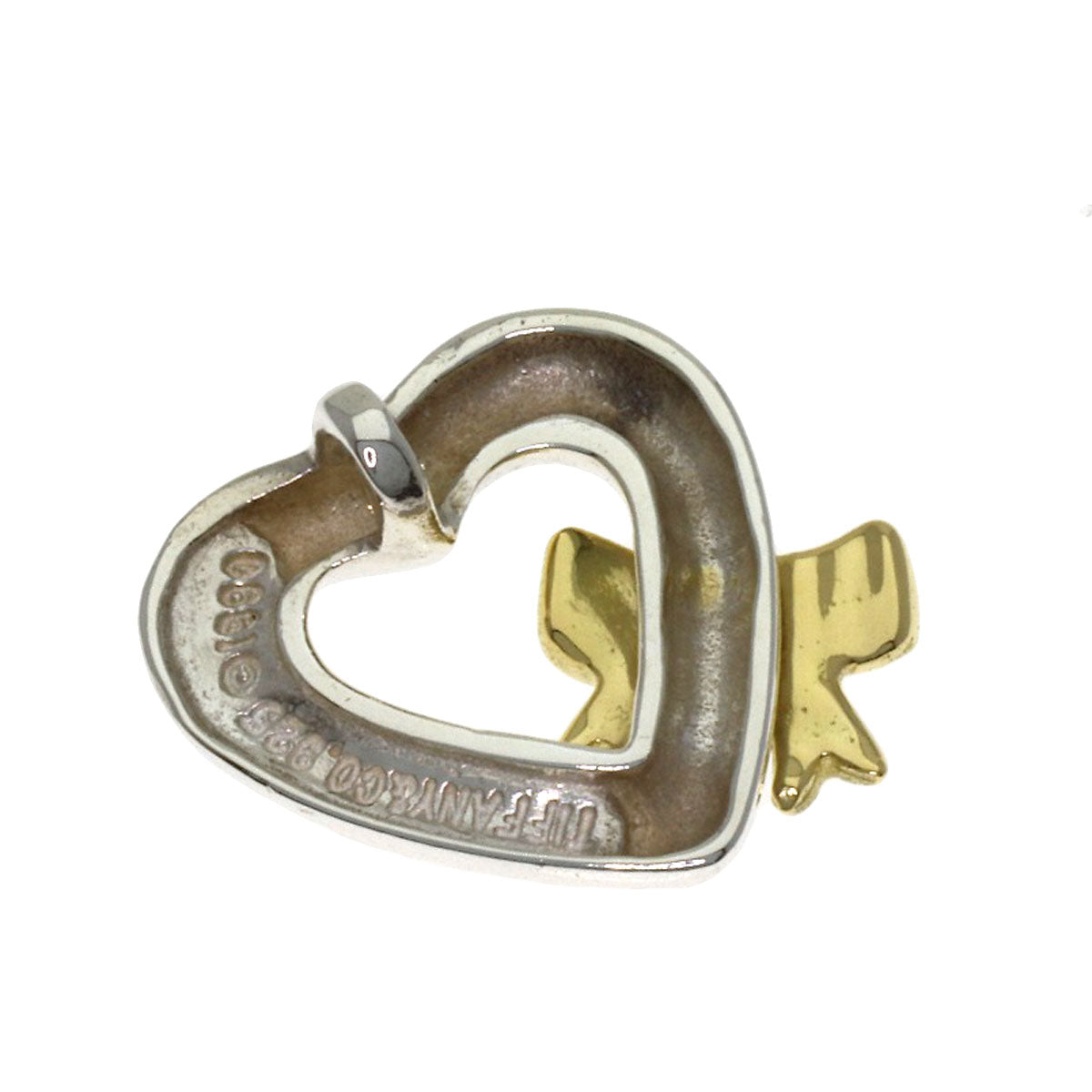 TIFFANY&Co. Heart ribbon Pendant top Silver 18K Yellow GoldLadies [Used]