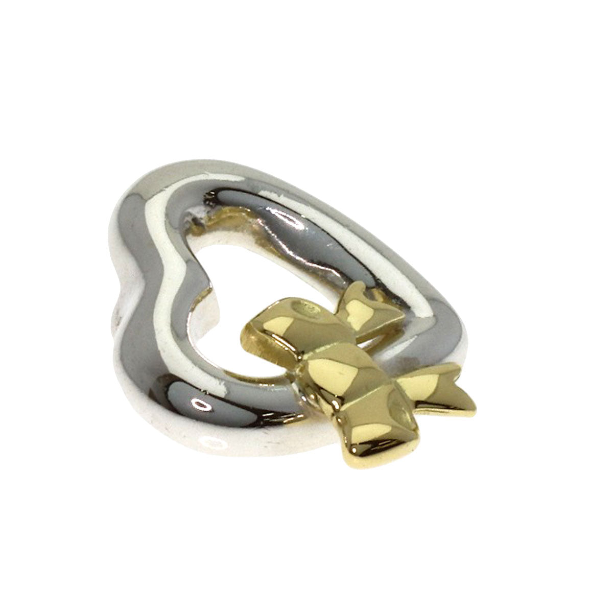 TIFFANY&Co. Heart ribbon Pendant top Silver 18K Yellow GoldLadies [Used]