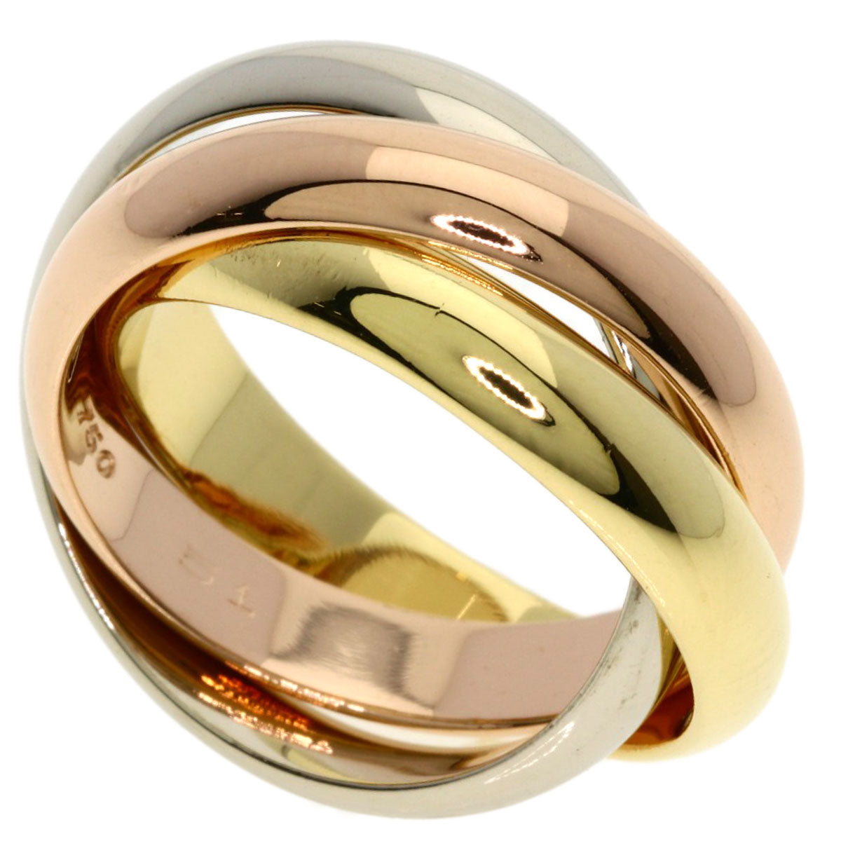 CARTIER Trinity MM #51 Ring K18 Yellow Gold 18K Pink GoldLadies [Used]