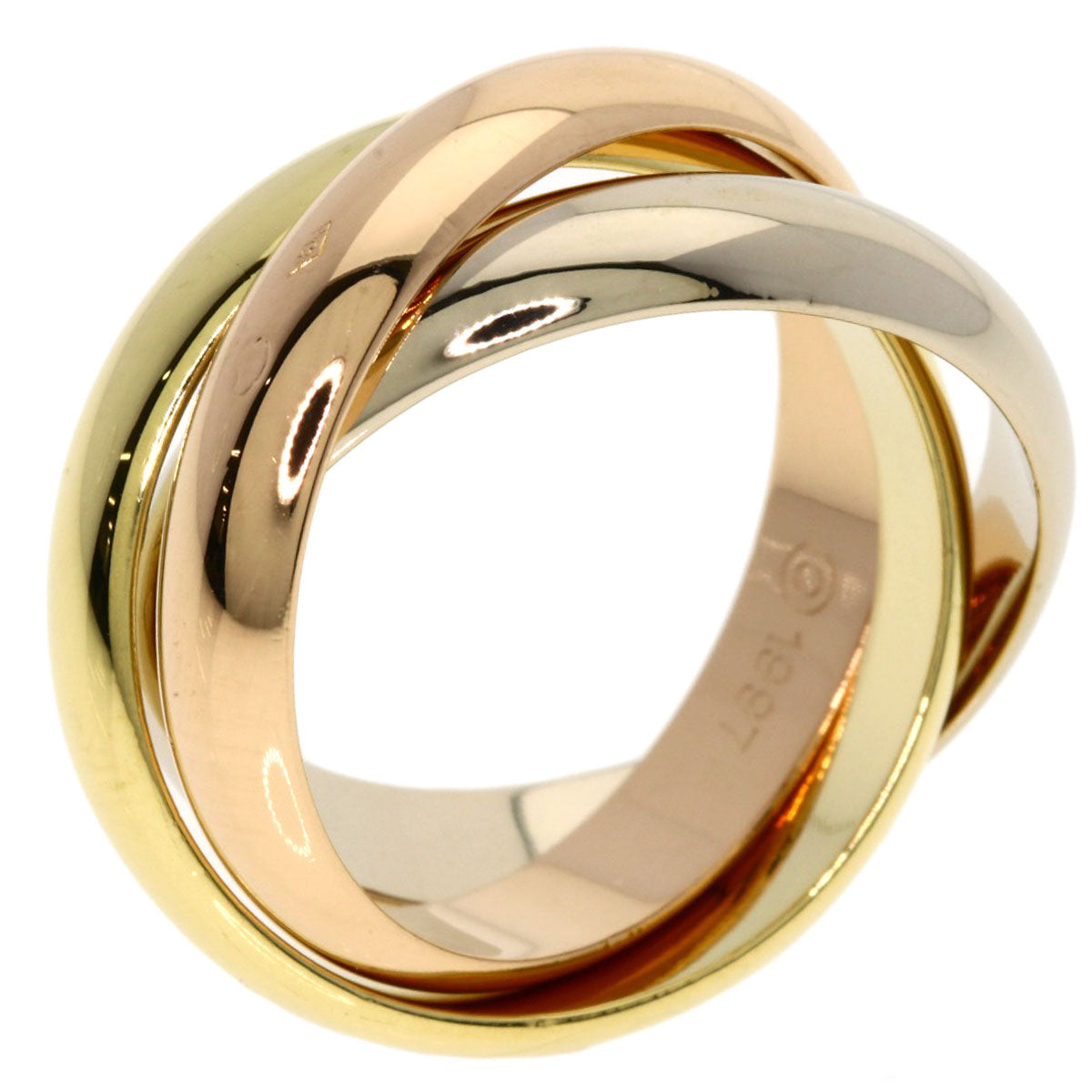 CARTIER Trinity MM #51 Ring K18 Yellow Gold 18K Pink GoldLadies [Used]