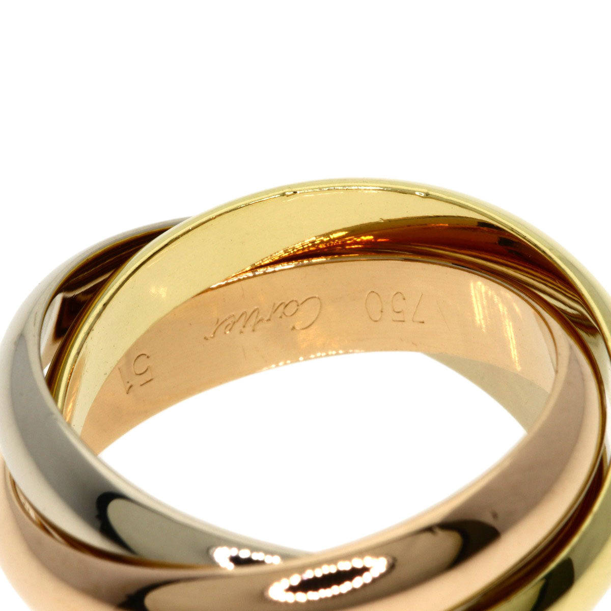CARTIER Trinity MM #51 Ring K18 Yellow Gold 18K Pink GoldLadies [Used]