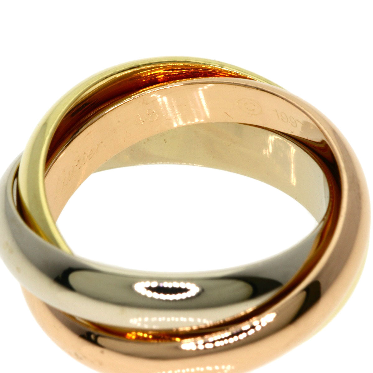 CARTIER Trinity MM #48 Ring K18 Yellow Gold 18K Pink GoldLadies [Used]