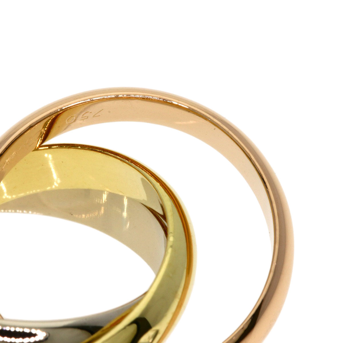 CARTIER Trinity MM #48 Ring K18 Yellow Gold 18K Pink GoldLadies [Used]