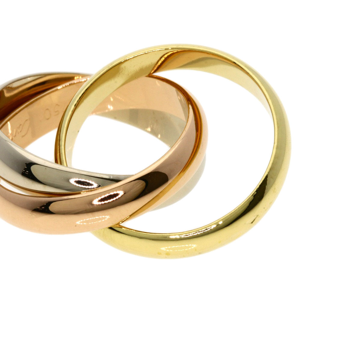 CARTIER Trinity MM #48 Ring K18 Yellow Gold 18K Pink GoldLadies [Used]