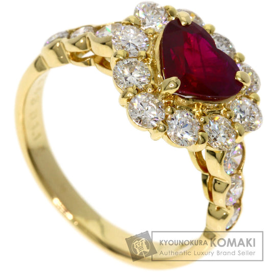 1.243ct Ruby Diamond Ring K18 Yellow Gold 4.2g　Ladies