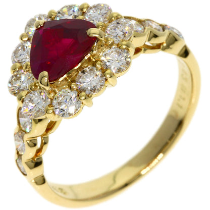 1.243ct Ruby Diamond Ring K18 Yellow Gold 4.2g　Ladies