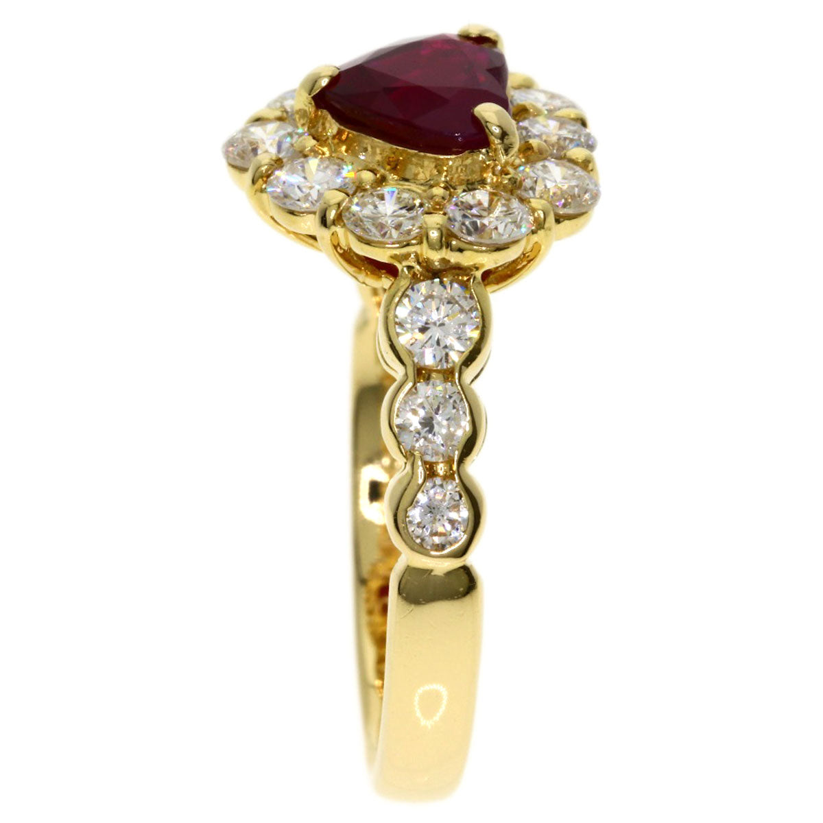 1.243ct Ruby Diamond Ring K18 Yellow Gold 4.2g　Ladies