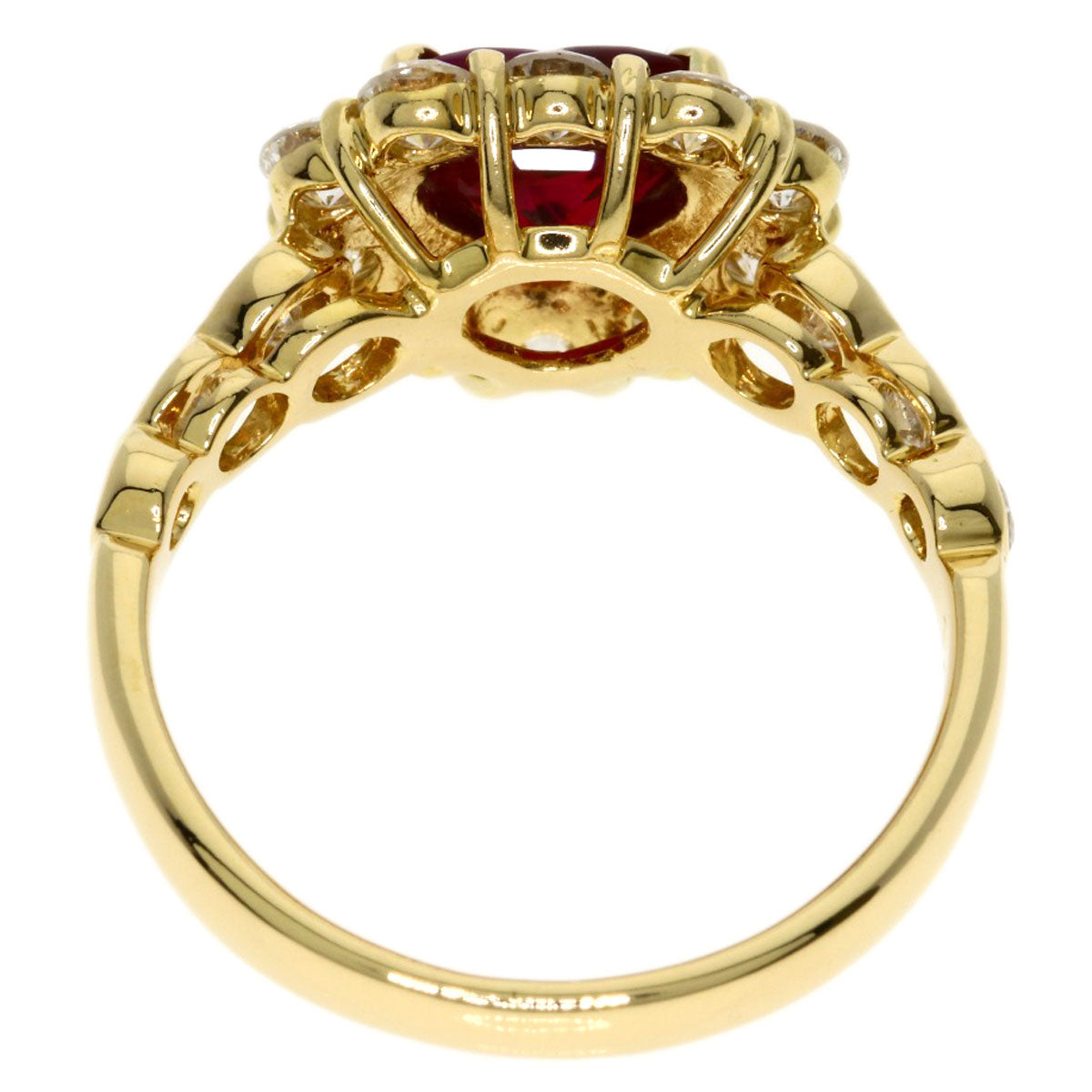 1.243ct Ruby Diamond Ring K18 Yellow Gold 4.2g　Ladies