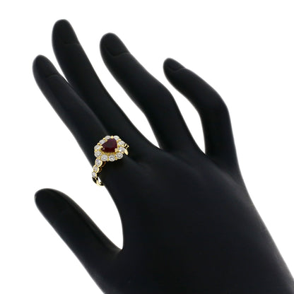 1.243ct Ruby Diamond Ring K18 Yellow Gold 4.2g　Ladies