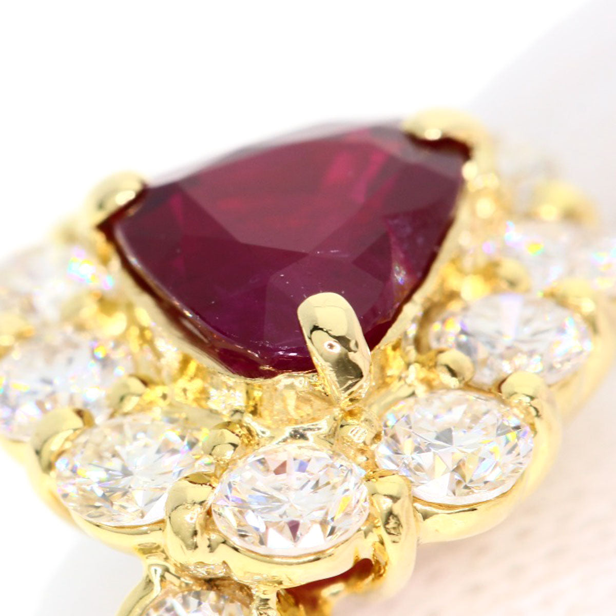 1.243ct Ruby Diamond Ring K18 Yellow Gold 4.2g　Ladies