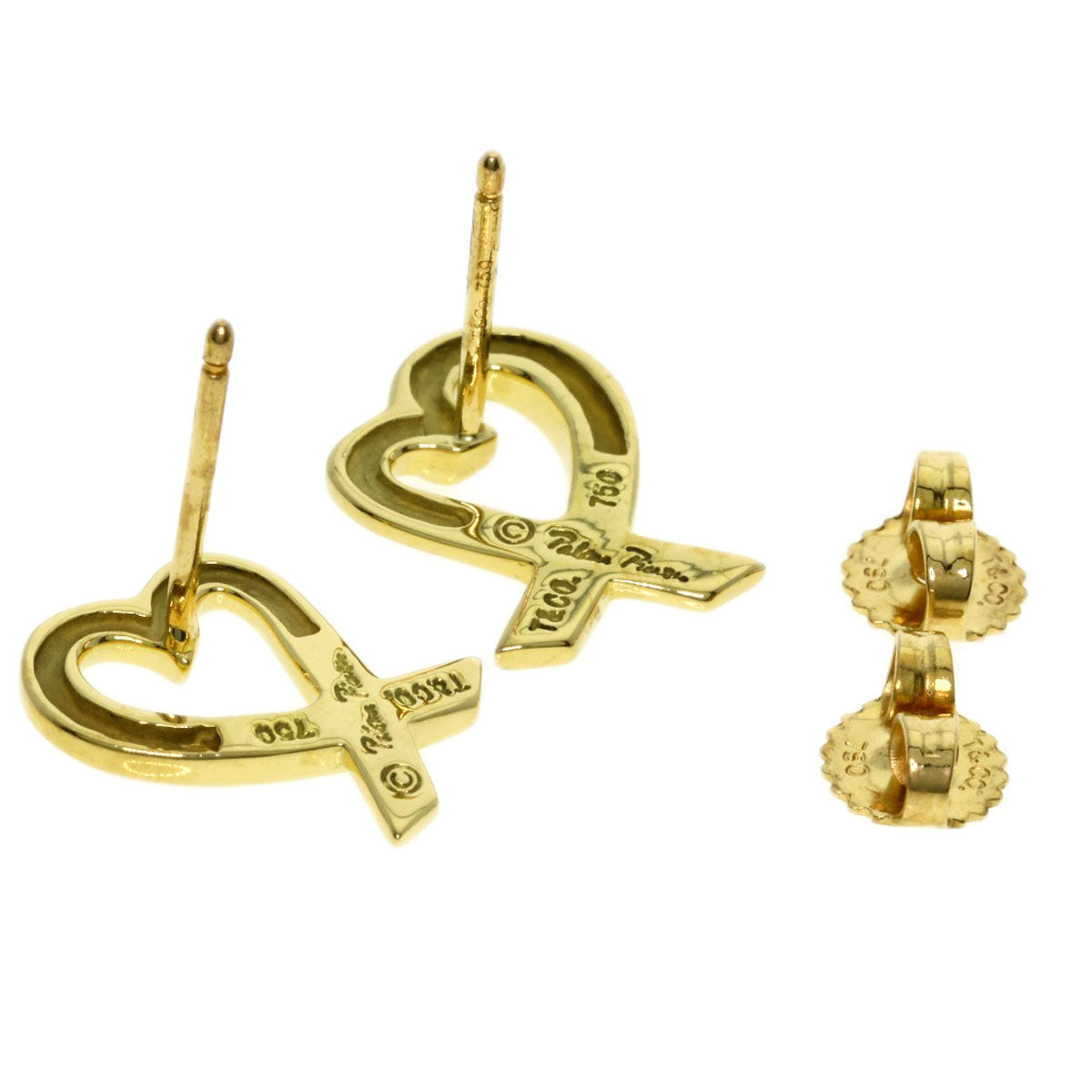 TIFFANY&Co. Loving heart earring K18 Yellow Gold Ladies [Used]
