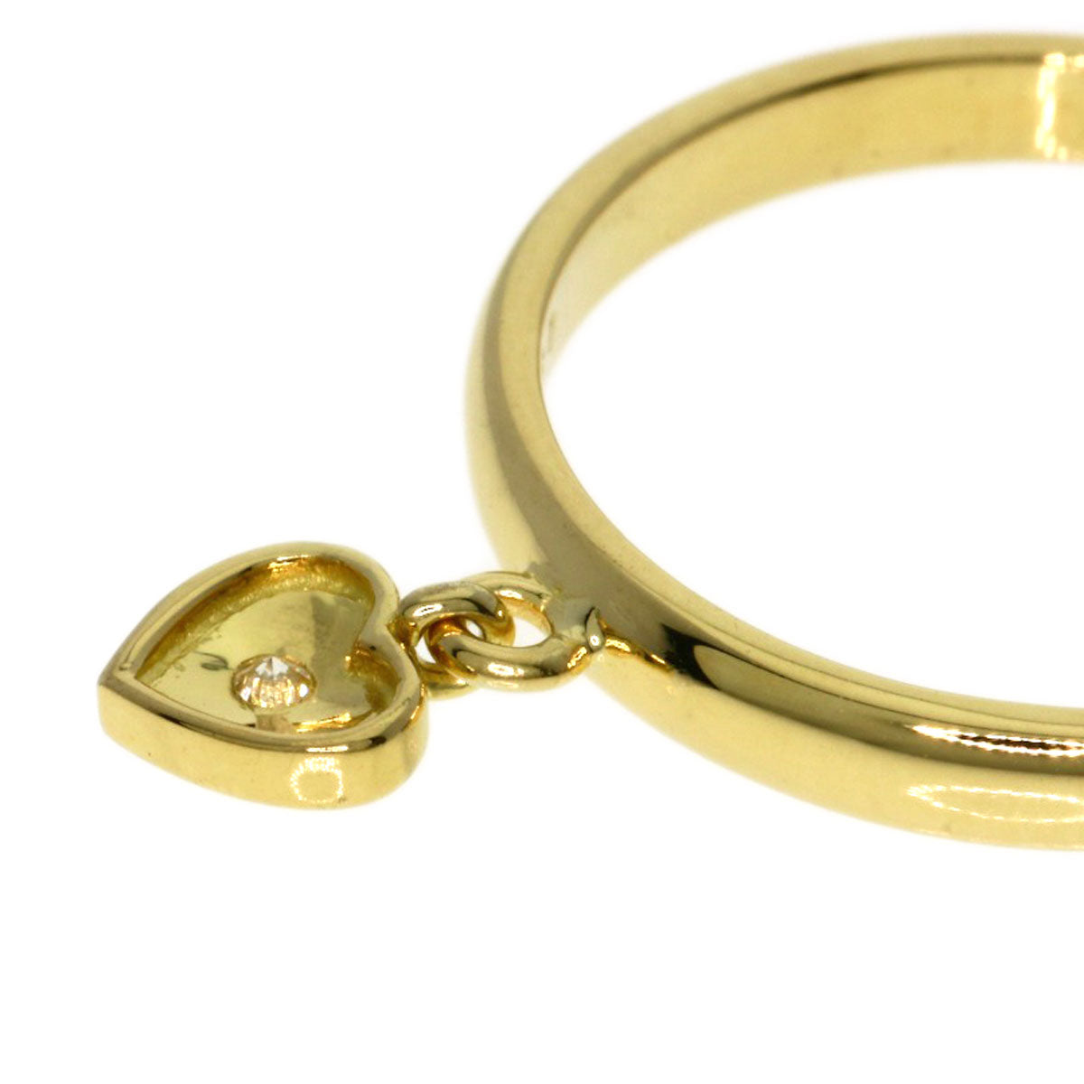 Dior Heart Diamond Ring K18 Yellow Gold Ladies [Used]