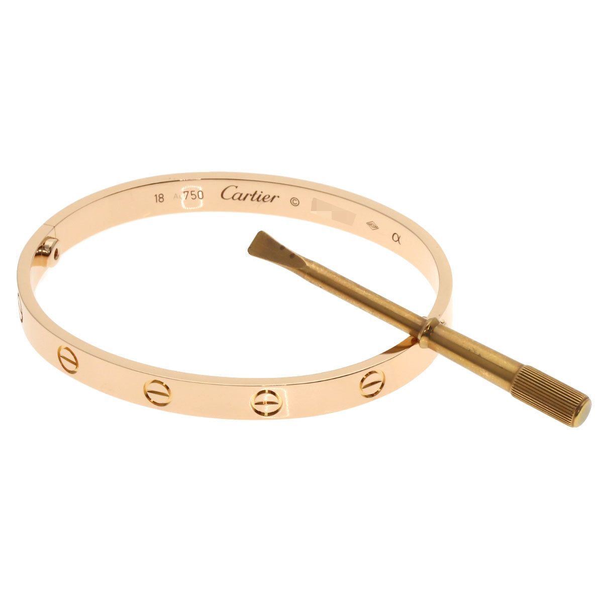 CARTIER LOVE Bracelets #18 with screwdriver Bracelet K18 Pink Gold Ladies [Used]