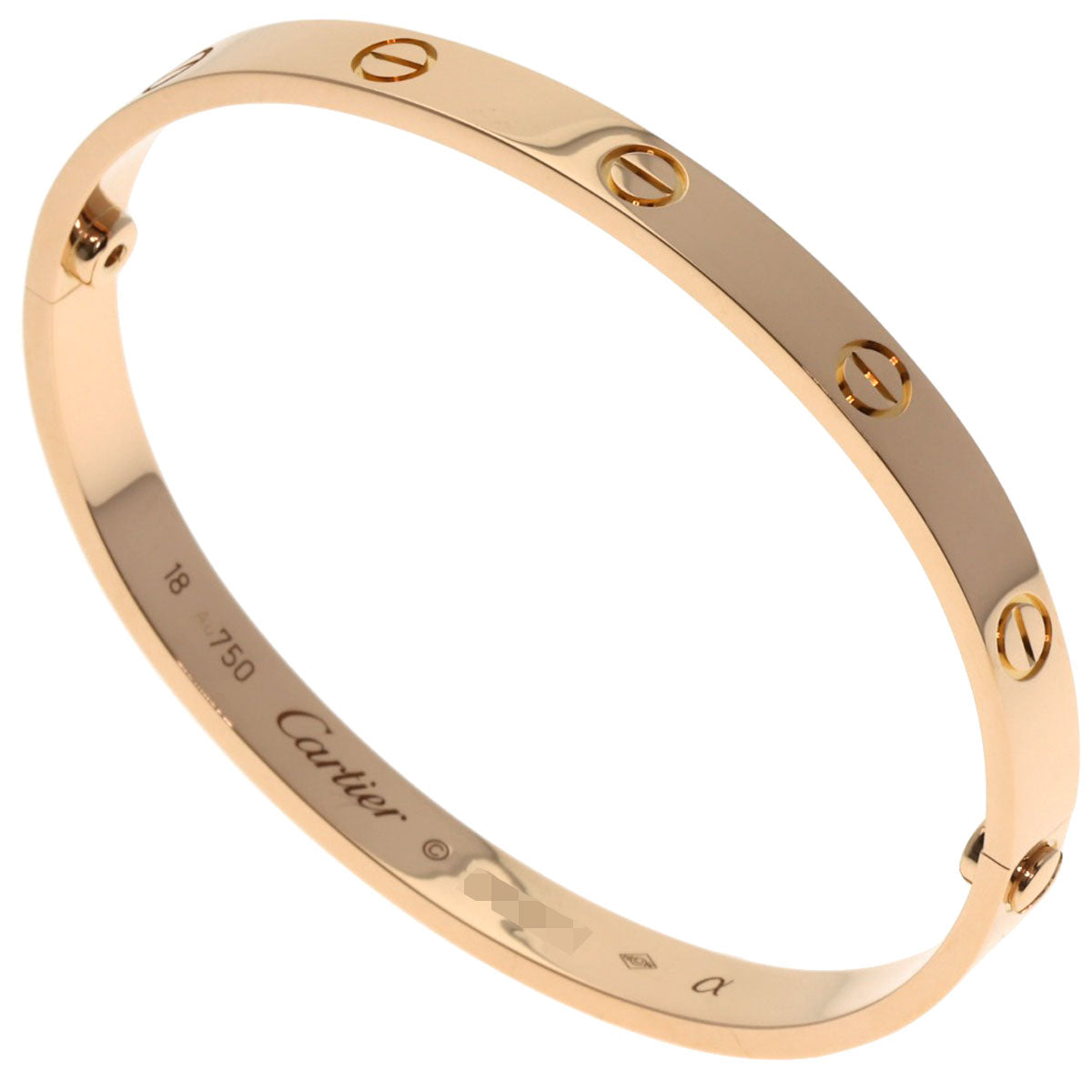 CARTIER LOVE Bracelets #18 with screwdriver Bracelet K18 Pink Gold Ladies [Used]