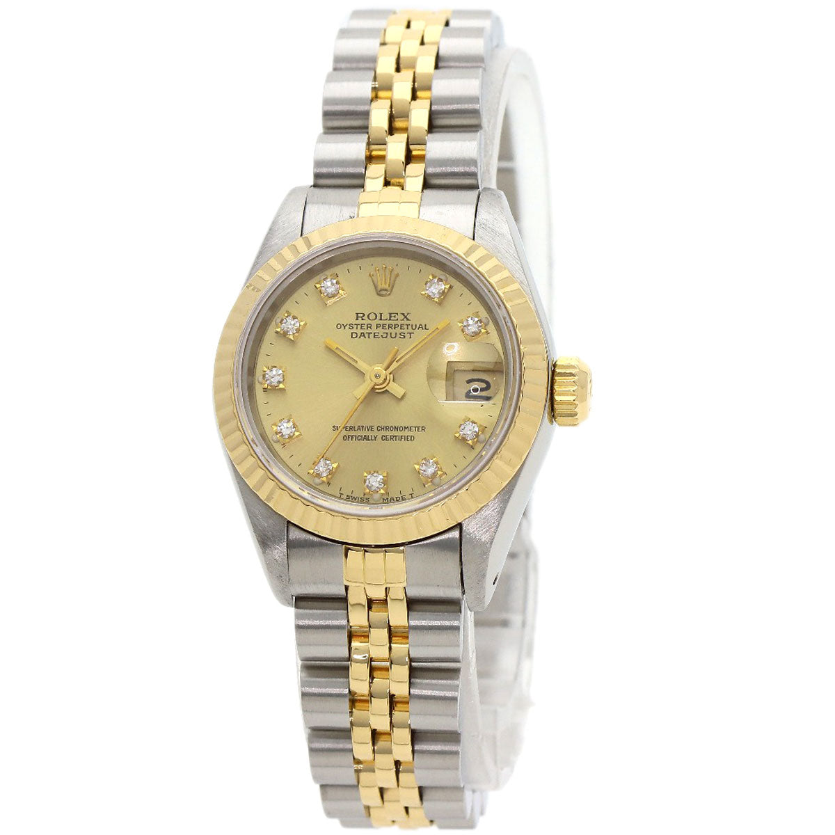 ROLEX DATEJUST 10P Diamond Watches 69173G Stainless Steel/SSxK18YG Ladies
