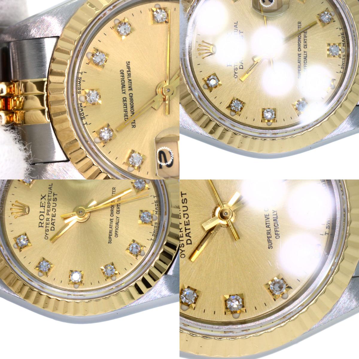 ROLEX DATEJUST 10P Diamond Watches 69173G Stainless Steel/SSxK18YG Ladies