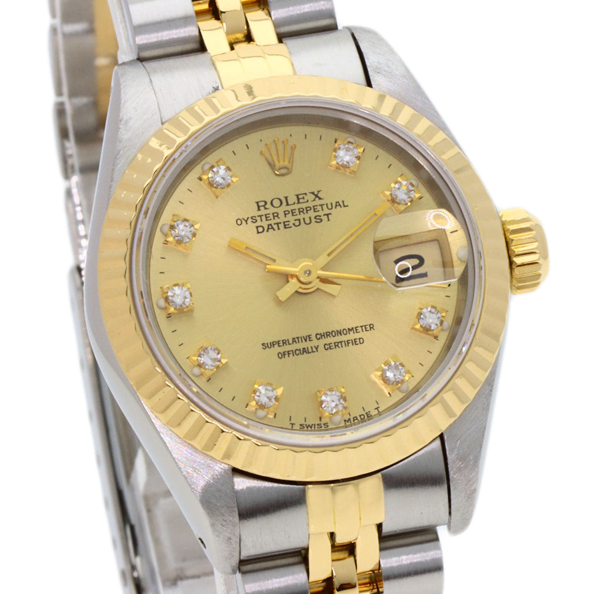 ROLEX DATEJUST 10P Diamond Watches 69173G Stainless Steel/SSxK18YG Ladies