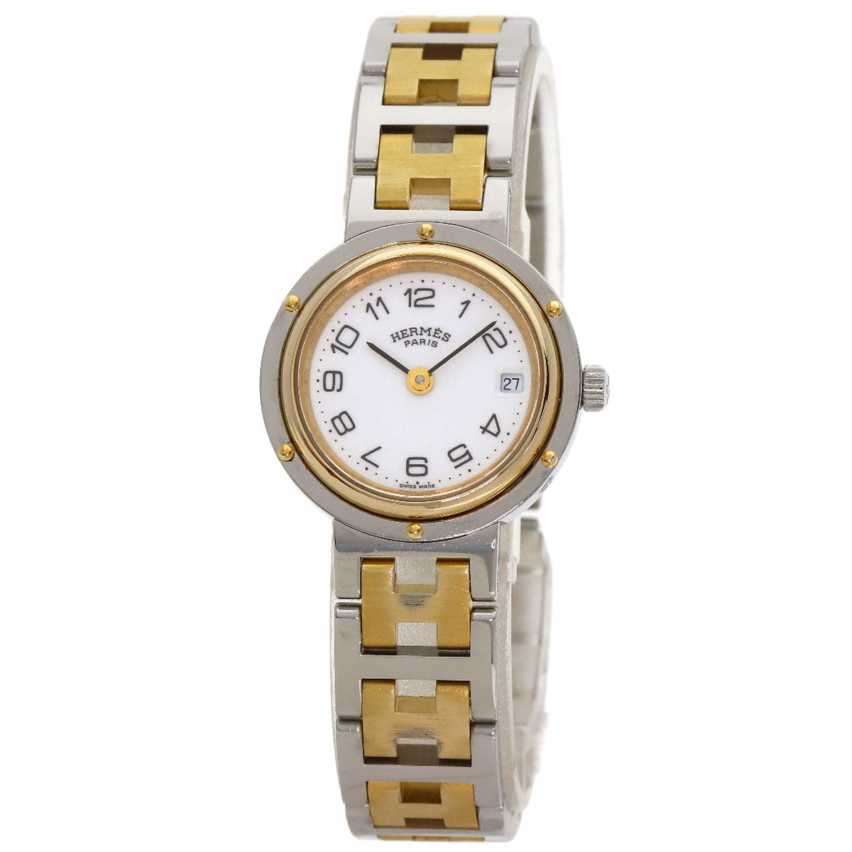 HERMES Clipper Watches Stainless Steel/SSxGP Ladies