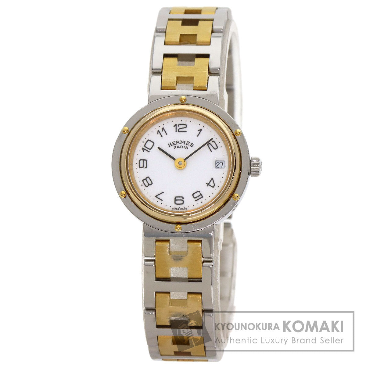 HERMES Clipper Watches Stainless Steel/SSxGP Ladies