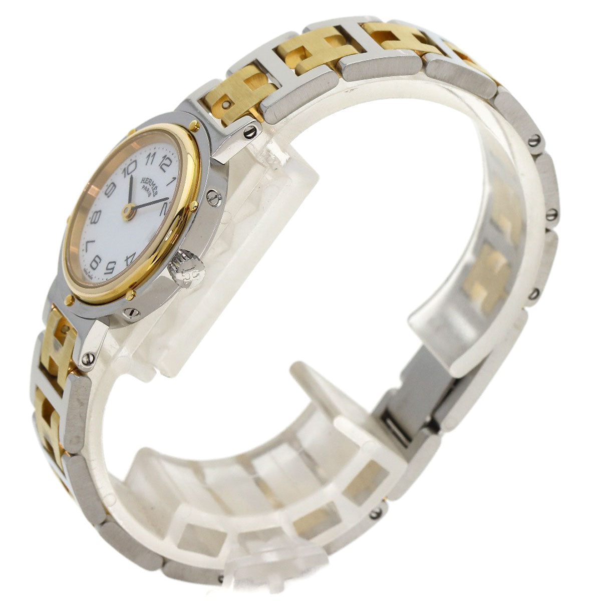 HERMES Clipper Watches Stainless Steel/SSxGP Ladies
