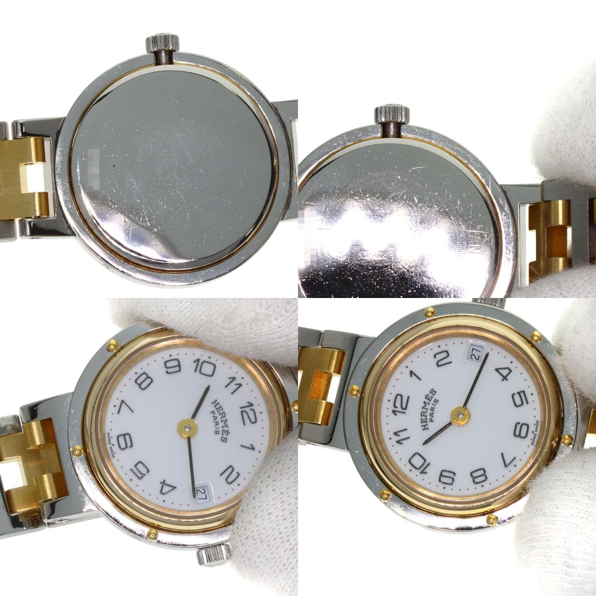 HERMES Clipper Watches Stainless Steel/SSxGP Ladies