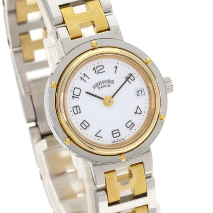 HERMES Clipper Watches Stainless Steel/SSxGP Ladies