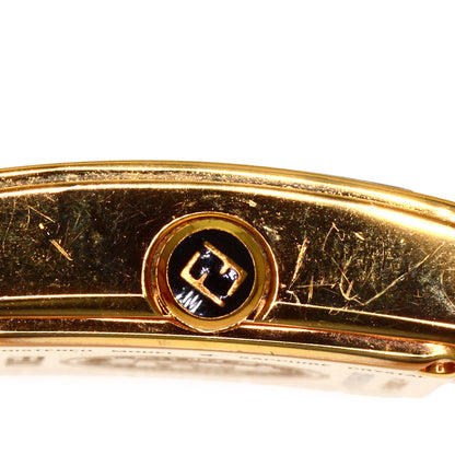 FENDI Quadromini Watches 60500L Gold Plated/Leather Ladies