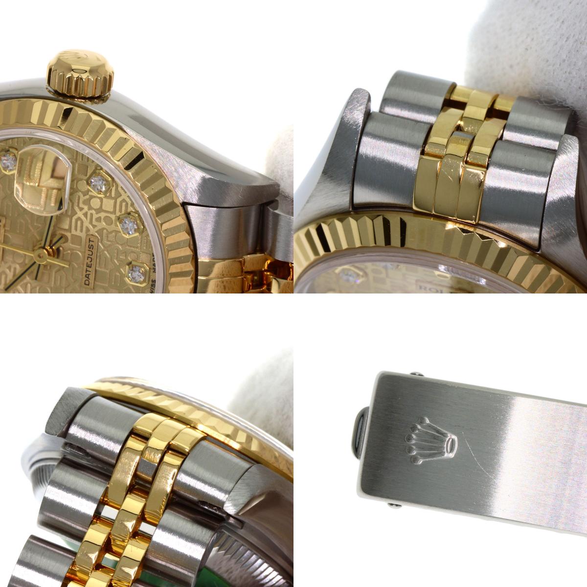 ROLEX DATEJUST 10P Diamond Watches 69173G Stainless Steel/SSxK18YG Ladies
