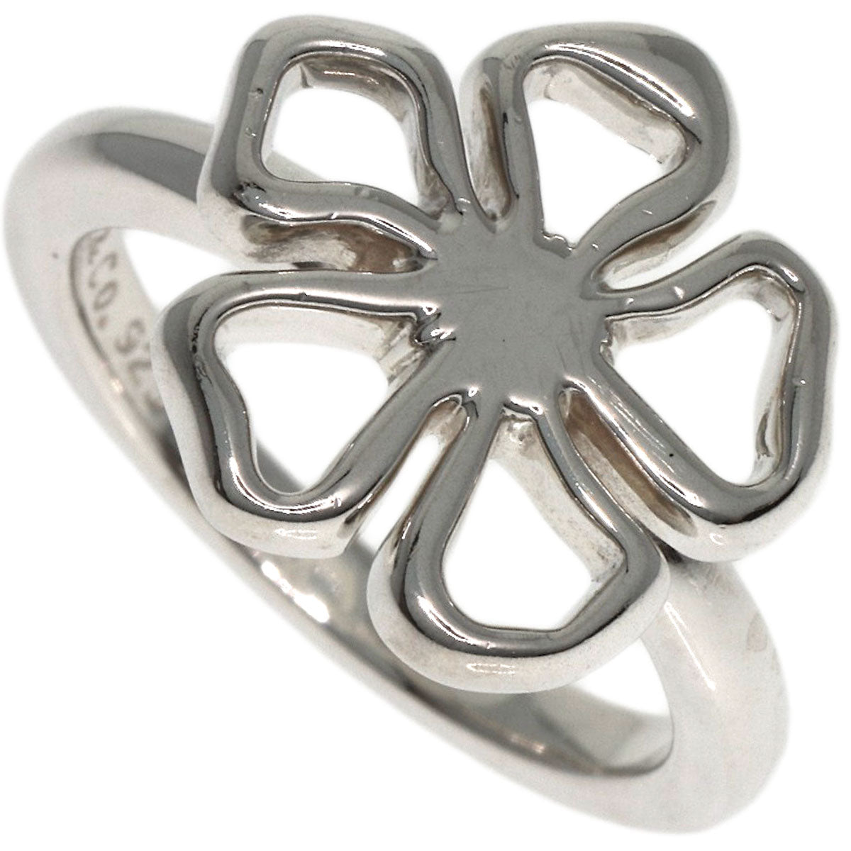 TIFFANY&Co. Open flower Ring Silver Ladies [Used]