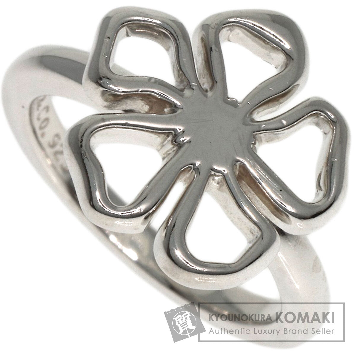 TIFFANY&Co. Open flower Ring Silver Ladies [Used]