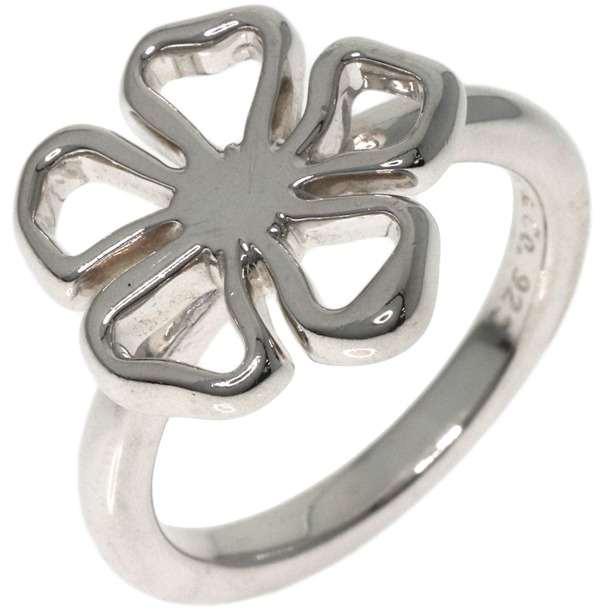 TIFFANY&Co. Open flower Ring Silver Ladies [Used]