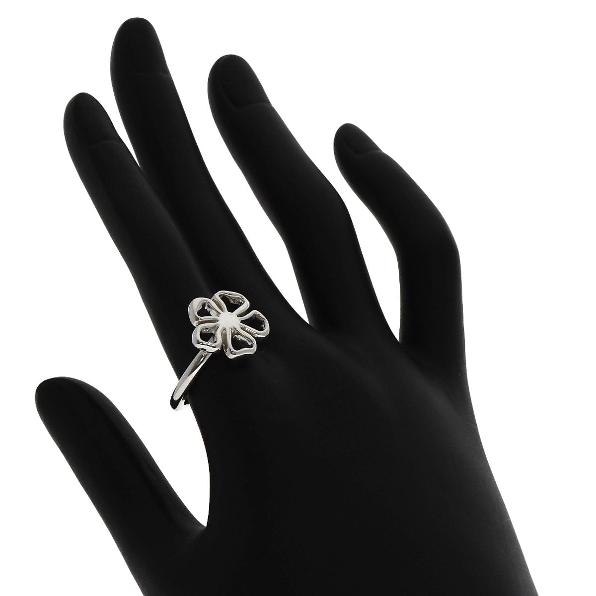 TIFFANY&Co. Open flower Ring Silver Ladies [Used]