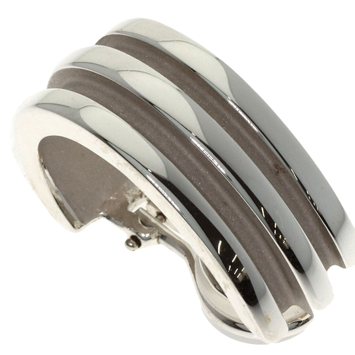 TIFFANY&Co. Grooved double line Earring Silver Ladies [Used]