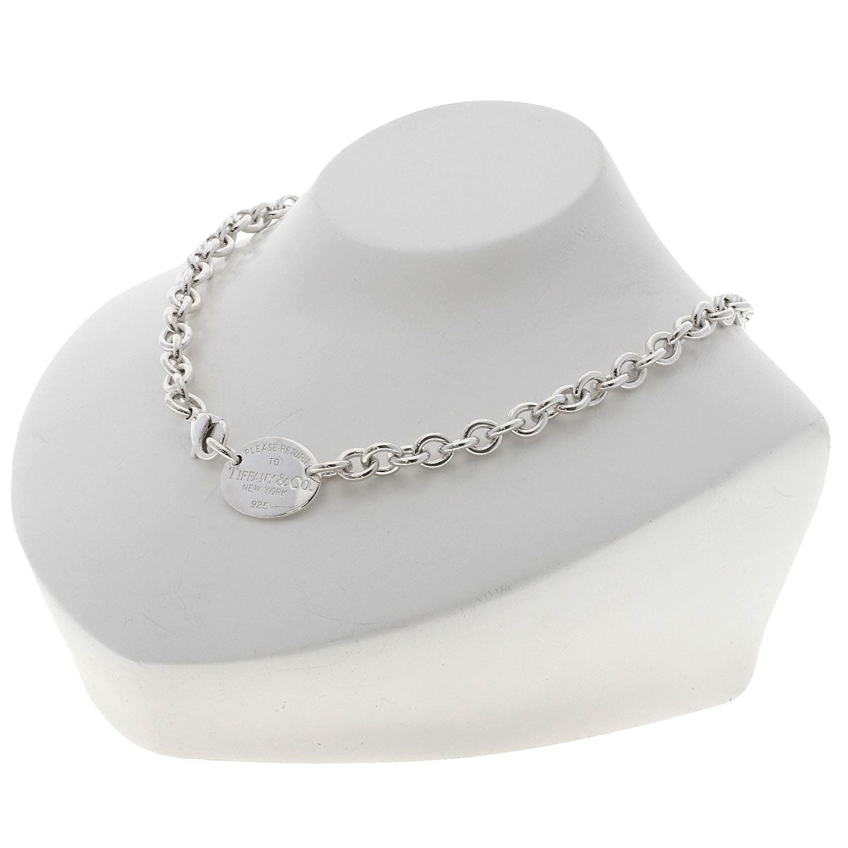 TIFFANY&Co. Return to TIFFANY&Co. Oval Tag Necklace Silver Ladies [Used]