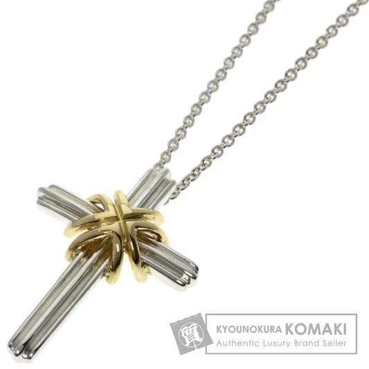 TIFFANY&Co. Signature cross Necklace Silver 18K Yellow GoldLadies [Used]